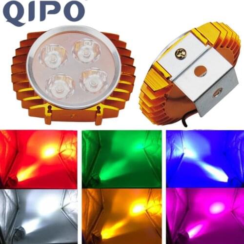 QIPO Motorcycle LED Spotlight Headlight 20W 4000Lm Waterproof XML-T6 White Yellow Scooter/Bike Aluminum Fog DRL Headlamp