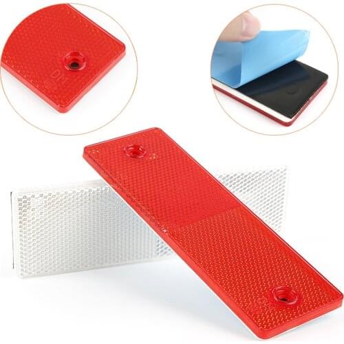 Adhesive Plastic Reflector White Red Reflective Warning Plate Stickers Sign Tape For Car SUV Truck Motorcycle Safety Warning