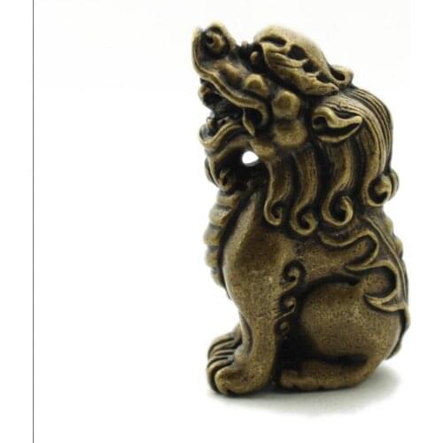 Tibetan /Tibet /Nepal Decoration brass copper Cheetahs, animals status Figurines tea play set toys Auspicious animal, lion drago