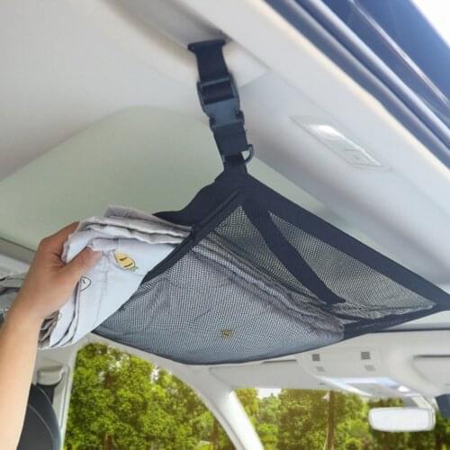 Universal Car Ceiling Storage Net Pocket Portable Roof Interior Cargo Net Bag Car Trunk Storage Pouch Sundries Storage Organizer
