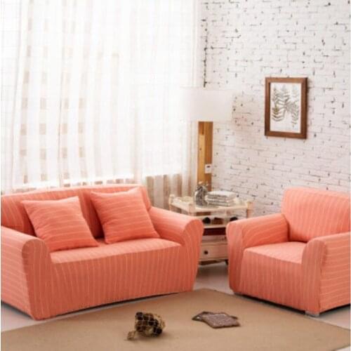 Universal elastic sofa cover all-inclusive 100% cotton knitted cotton fabric leather sofa cover full slip-resistant stripe brief