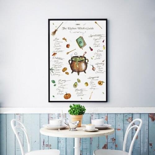 Kitchen Witchery Funny Posters and Prints Decoration Canvas Wall Pictures Witches Magic Knowledge Art Painting Gifts Home Deco