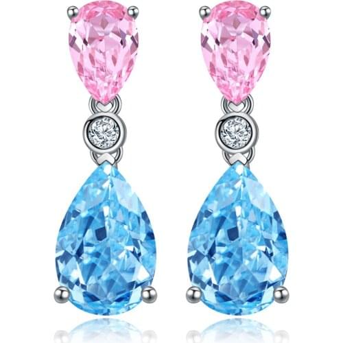 Zhanhao Factory Wholesale Price Luxury Silver Jewelry Desirable Quality Aquamarine Pendant Earrings For Women
