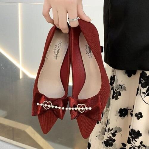 Shoes Women Heels Red High Shoes Female Heel 2021 New Fashion Shoes Chaussure Femme Zapatos Mujer