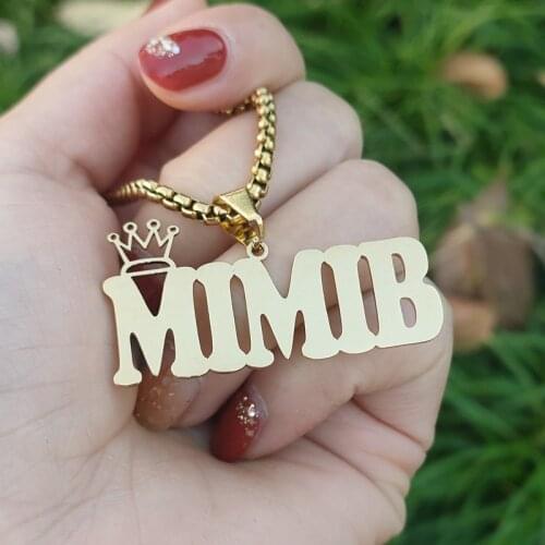 Personalized Princess Crown Necklaces For Women Stainless Steel Handmade Custom Name Choker Necklaces Pendants Jewelry Gift
