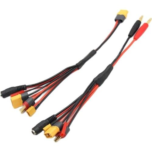 1pcs 4.0mm Banana Plug to XT60 XT30 DC5.5 2.1 T JST 5 in1 Plug Charging Adapter Cable for IMAX B6 ISDT Charger FPV Racing Drone