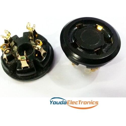 1PC Gold plated 5pin Vacuum Tube Socket adapter For FD422 807 tube amplifier DIY