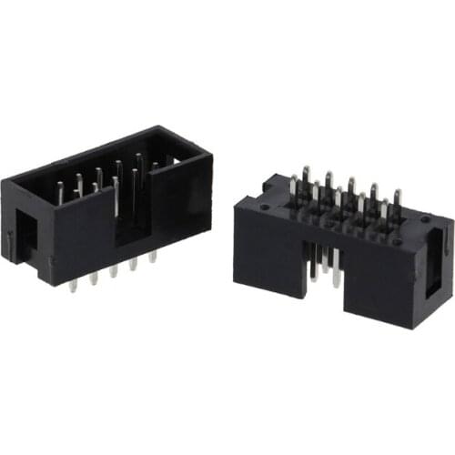 10 Pcs DC3 10 Pin 2x5 Pin Double Row 2.54mm Pitch Straight Pin Male IDC Box Header Connector