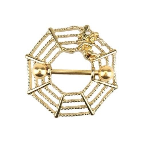 2016 Aliexpress Unique Spiderweb Shape Nipple Piercing,Sexy Stainless Steel Nipple Rings Piercing Body Jewelry Belly Chain