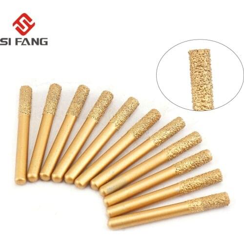 6/8/10mm 6mm Shank Diamond Cutting Grinding Head Mounted Points Bit Jade Stone Carving Polishing Dremel Rotary Tools 1pcs