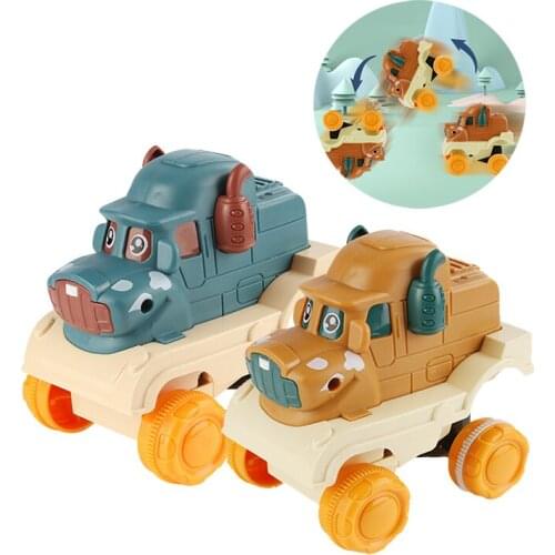 Children Mini Inertial Car Toy Pull Back Car Toys Pull Back Flip Plastic Friction Stunt Car Clockwork Boy Gift Toy For Children