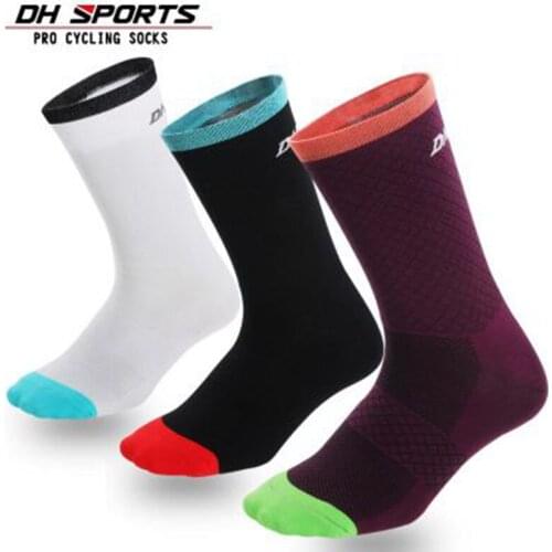 DH SPORTS New Professional Brand Cycling Socks Protect Feet Breathable Wicking Sock Outdoor Road Bike Nylon Socks Bicycle Socks