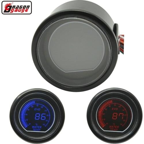 Dragon 52mm Digital LCD Car Water Temperature Gauge Black Shell Red and Blue Backlight Temp Meter 40-140 Celsius Free Shipping