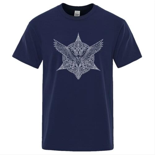Odin Vikings Tshirt Men Ragnar Raven T Shirt 2019 Summer Cotton Tops O-Neck Short Sleeve Mens T-Shirt TV Show Viking legend Tees