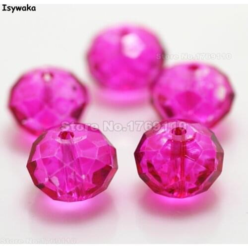 Isywaka Rose Color 10*12mm 70pcs Rondelle Austria faceted Crystal Glass Beads Loose Spacer Round Beads for Jewelry Making