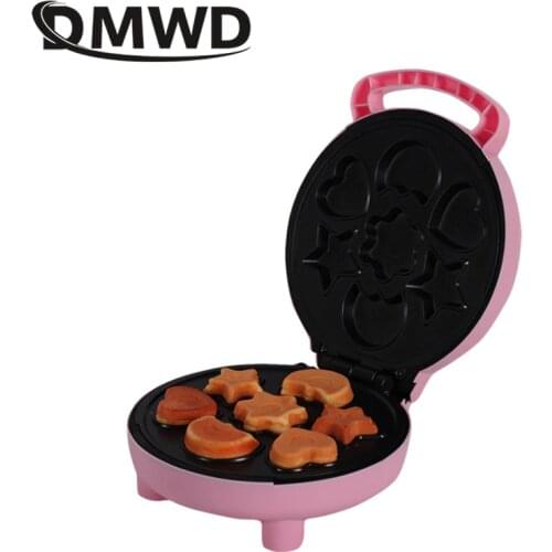 DMWD Household DIY Cake Maker Automatic Breakfast Machine Cartoon Egg Cake Mould Egg Tart Maker 220V