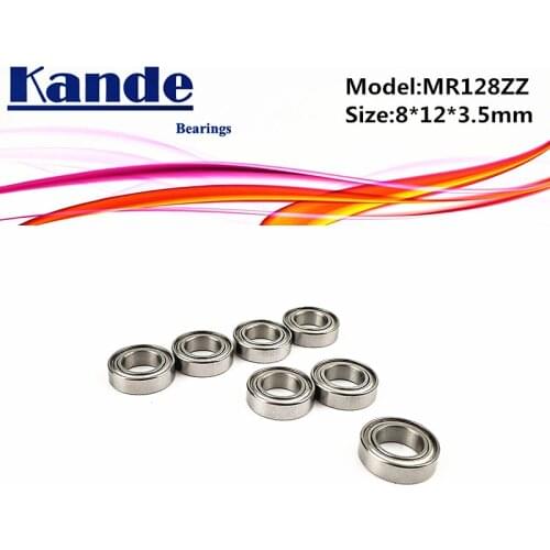 Kande Bearings 10pcs MR128ZZ 8x12x3.5 MR128 ZZ MR128 MR128 ZZ Miniature Ball Bearing