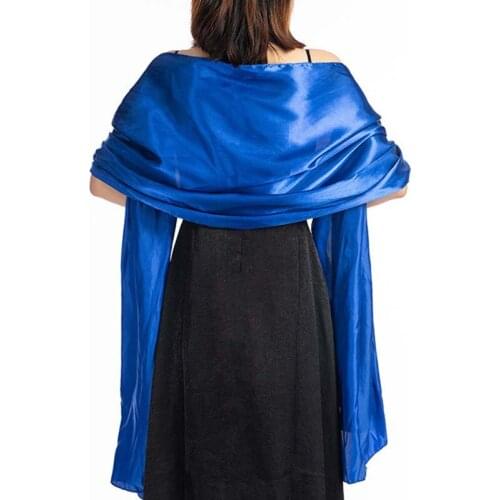 Fashion Long Satin Evening Dress Neck Guard Scarf Womens Bandana Headscarf Winter Thin Tassel Party Cloak Warm Shawl Hhijab Q63