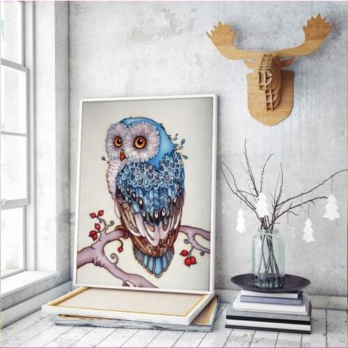 Meian 5D Special Shaped Diamond Painting Kit Cute Owl Animal Mosaic Dotz Embroidery Art Full Drill Glue Poured Canvas Home Decor