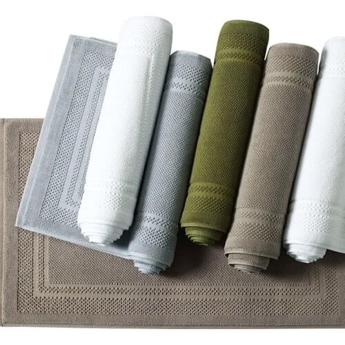 100% Cotton Anti-slip Home Bathing Towel Mat Hotel Cotton Foot Pad Kitchen Rugs