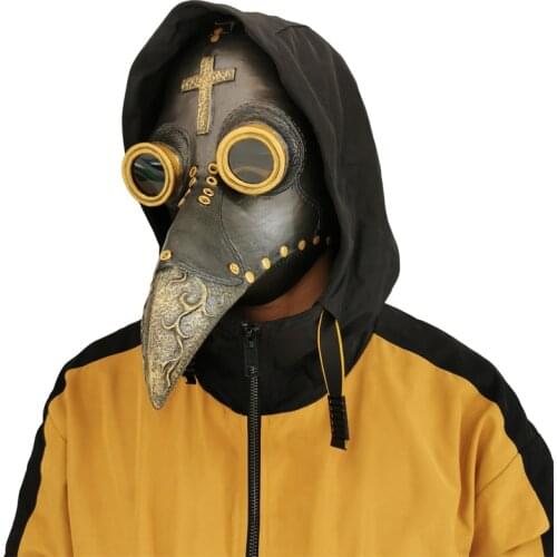 New Plague Doctor Mask Cosplay Steampunk Bird Beak Long Nose plague Latex Masks Masquerade Halloween Party Costume Props C20K113