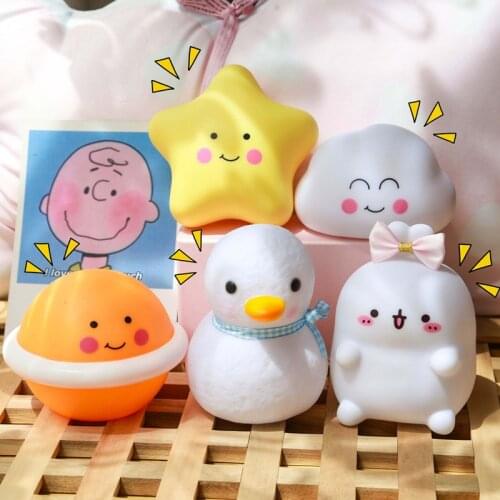 New creative led night light duck cartoon ins dormitory bedside night feeding light cute star smiling face light