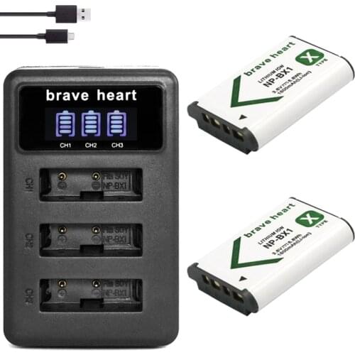 NP-BX1 np bx1 Battery + 3 Slots LCD Charger for Sony DSC-RX100 DSC-WX500 IV HX300 WX300 HDR-AS15 X3000R MV1 AS30V HDR-AS300