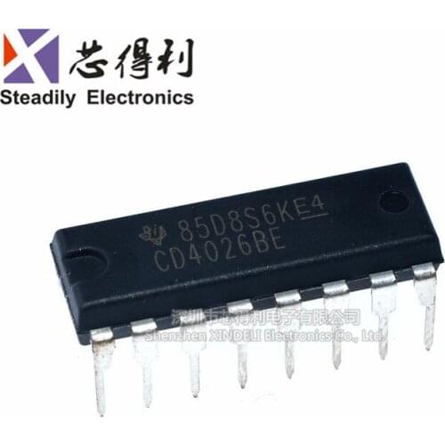 10pcs/lot Original Dip-16 Cd4026be Logic Decimal Counting Divider
