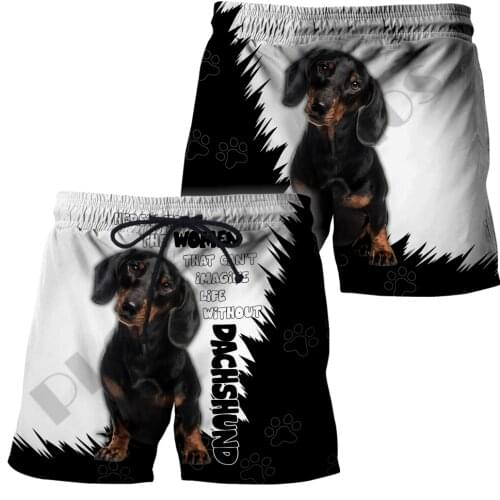 PLstar Cosmos 3DPrint Newfashion Summer Retriever Dachshund Art Amazing Harajuku Beach Shorts Men/Women Funny Sleeveless Style-1
