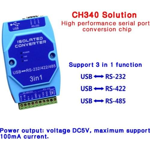 USB To Serial Port Converter Optical Isolation USB To RS485 422 232 Interface Industrial Grade Lightning Protection