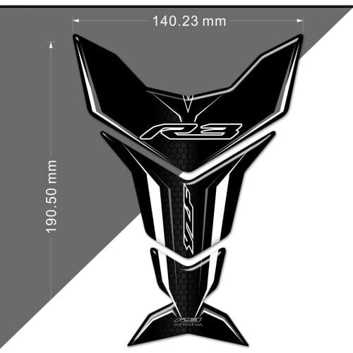 R3 For YAMAHA YZF-R3 YZFR3 YZF R3 Tank Pad Stickers Decal Protector Fairing Emblem Badge Logo R3 Knee Windshield Windscreen