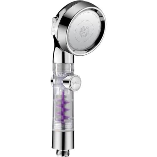 K1KA Handheld Shower Head Wall Transparent Shower Head With Switch Button Multi-speed Adjustment 4 Points Universal Interface