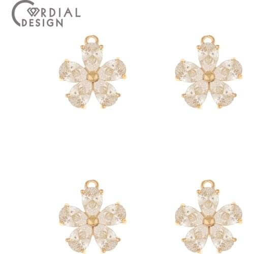 Cordial Design 50Pcs 13*15MM CZ Pendant/Earrings Making/Jewelry Accessories/Hand Made/Jewelry Findings & Components/DIY Charms