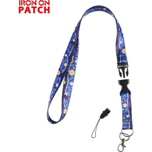 Novelty Van Gogh Starry Night Lanyard For ID Badge Card Pass Gym Mobile Phone USB Badge Holder Hang Rope Fashion Lariat Lanyard