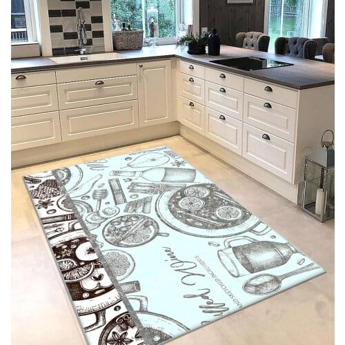 Blue white dining patterned kitchen rug modern carpet rug personalized gift free shipping kitchenware white runner
