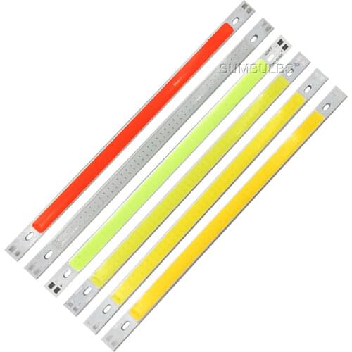 200x10mm LED Light 12V 10W COB LED Lamp Strip Green Blue Red Warm Nature Cold White LED Lighting for Auto Lamps Decoration Bulbs