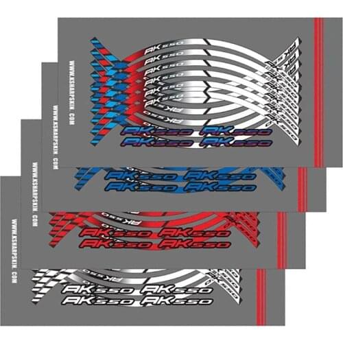 For KYMCO AK 550 ak 550 Motorcycle Reflective Decals Front and Rear Wheel Decoration Styling Protection Rim Sticker With logo