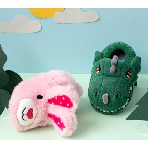 2021 Winter Kids Slippers Cartoon Pink Lovely Platform Home Slippers Warm Thicken Indoor Children Shoes Baby Girl Sandals