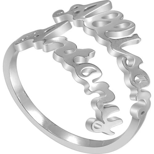 DARK DIAMOND-ring two names in steel or 18K gold plated