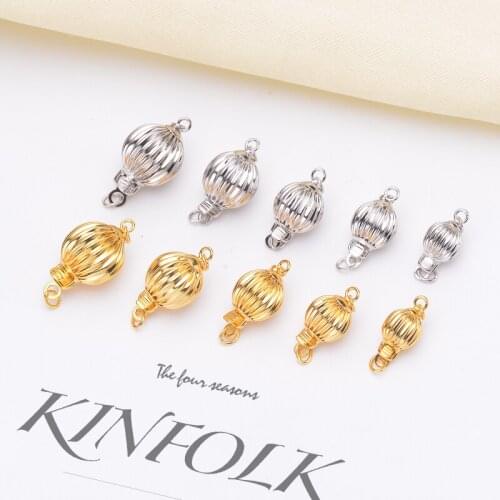 5-10mm Lantern Design Clasp For Jewelry Making Sterling Silver Material Natural Pearl Necklace Jewelry Components
