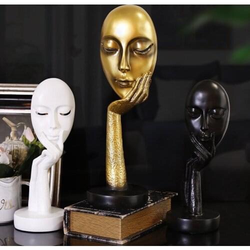 Lady Face Meditator Abstract Art Sculpture Nature Resin Office Craft Ornament Tableware Figurine For Home Room Decoration Gifts