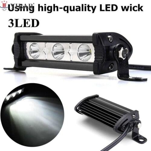 1pc Universal 3 LED 6500K Runnig Lights Work Bar Spotlight DRL Plastic 12V 4'' 9W Spot 30 Beam Angle IP67 CE LED Car Styling