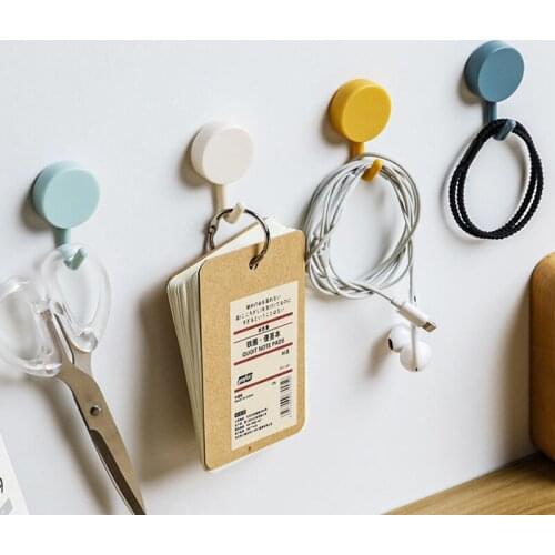 10 Packs Of Round Hooks Strong And Seamless Hooks Wall-Mounted Storage Punch-Free Coats And Hats Kitchen And Bathroom Hooks