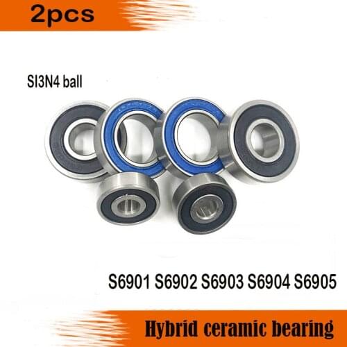 2pcs S6900 S6901 S6902 S6903 S6904 S6905 stainless steel 440C hybrid ceramic deep groove ball bearing bicycle parts