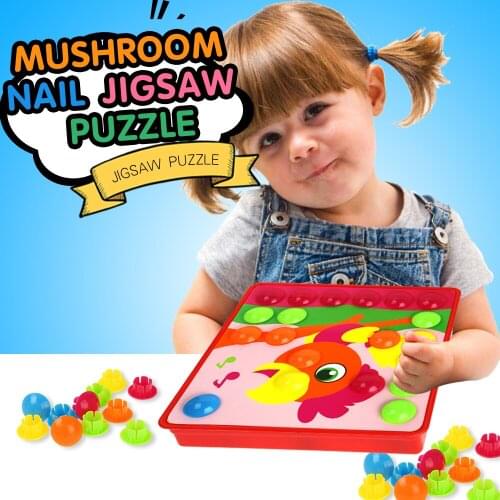 3D Animals Puzzle Toys Assembly Mosaic Composite Picture Game Mosaic Buttons Nail Mushroom Kit Jigsaw Puzzle Toy For Kids