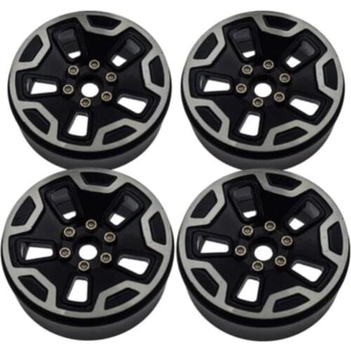4 Pcs 1/10 RC Rock Crawlers Wheel Hub 2.2-Inch Beadlock Wheel Rims Accessory for Off-Road Vehicle SCX10 D90 Rc Truck