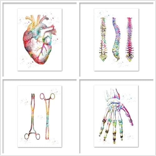 5D Diamond Painting Anatomy Art Human Heart Brain Lung Wall Art Diamond Embroidery Mosaic Doctor Office Decoration Wall Picture
