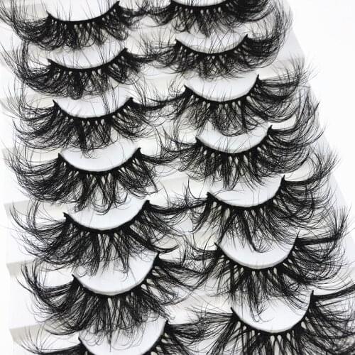 Lashes 8 Pairs 3D Faux Mink Lashes Fluffy Soft Wispy Volume Natural long False Eyelashes Eye Lashes Reusable Eyelashs Makeup