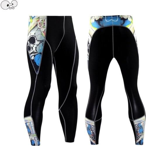 Base Layer Dry Fit Running Tights Men 3D Wolf Printed Compression Pants Jogging Sport Leggings Gym Fitness Bodybuilding Trousers