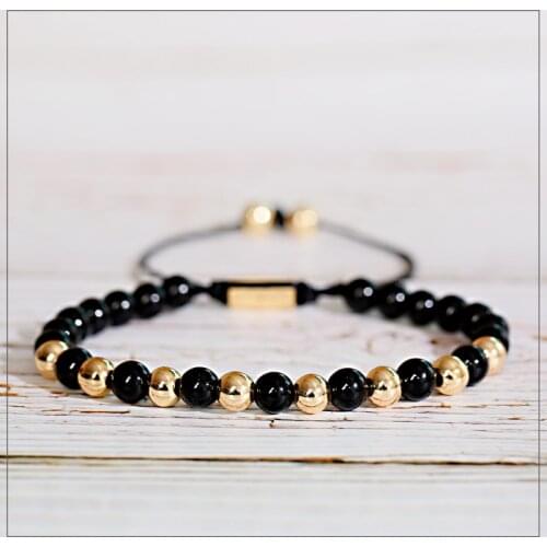 New Men Women Bracelet 6mm Beads Copper Charm Stone Bracelet Adjustable Bracelet Fashion Jewelry Gift